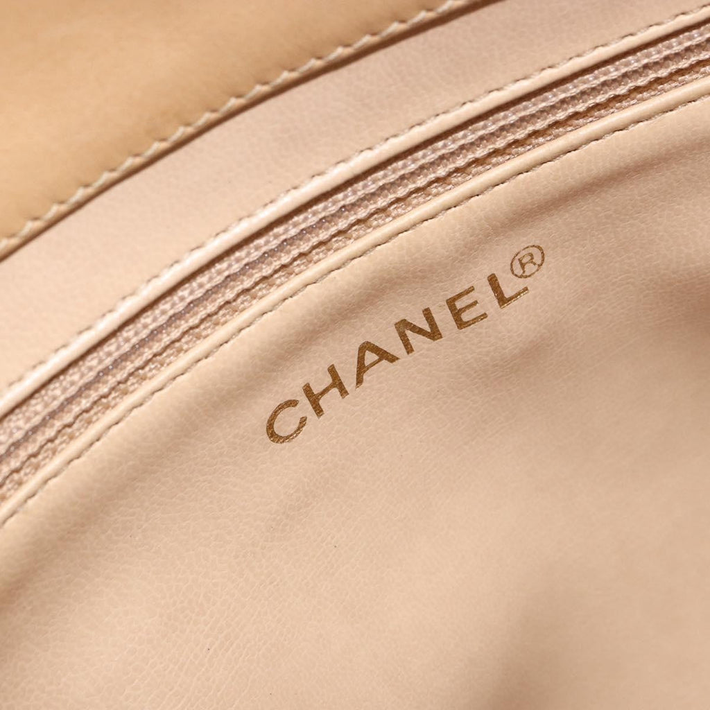 Chanel Vintage Convertible Tote Chevron Lambskin Beige Leather Tote Bag Bag