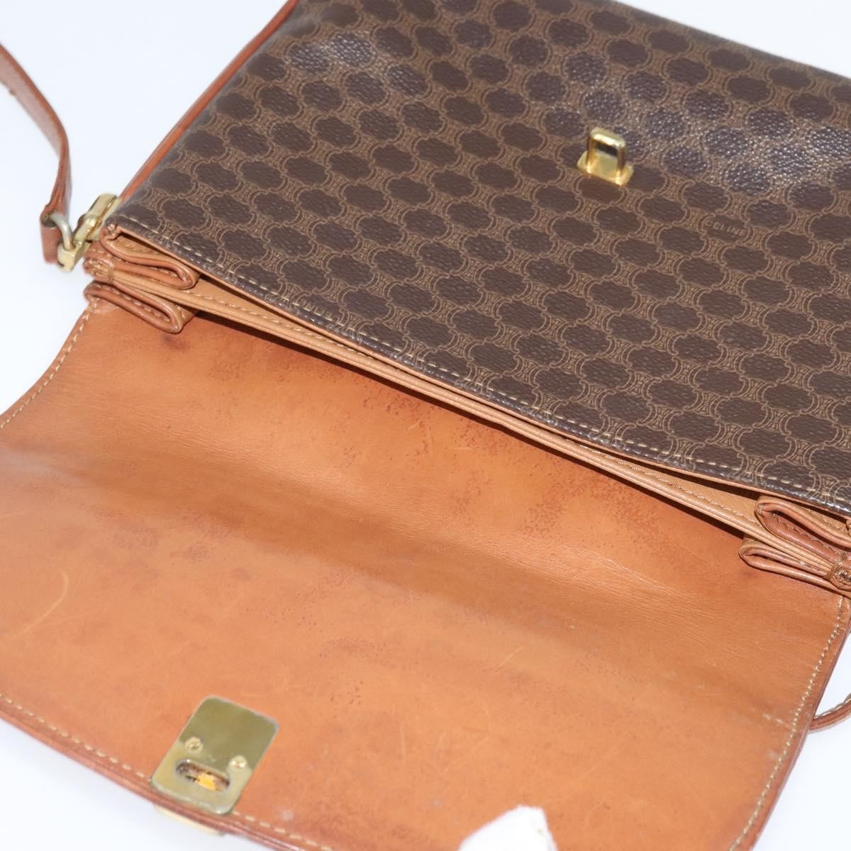 Celine Macadam Shoulder Bag Pvc Leather Brown Pvc Shoulder Bag Bag