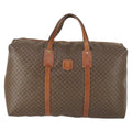 Celine Vintage Macadam Boston Bag Canvas And Leather Brown Canvas Travel Bag Bag
