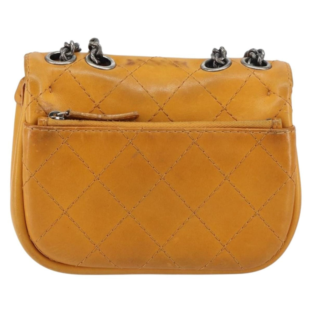 Chanel Chain Flap Bag Quilted Leather Orange Leather Shoulder Bag Bag