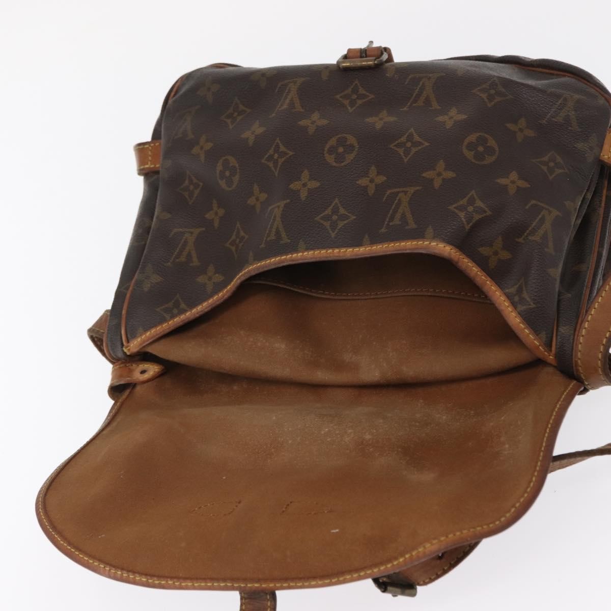 Louis Vuitton Saumur Handbag Monogram Canvas Brown Canvas Shoulder Bag