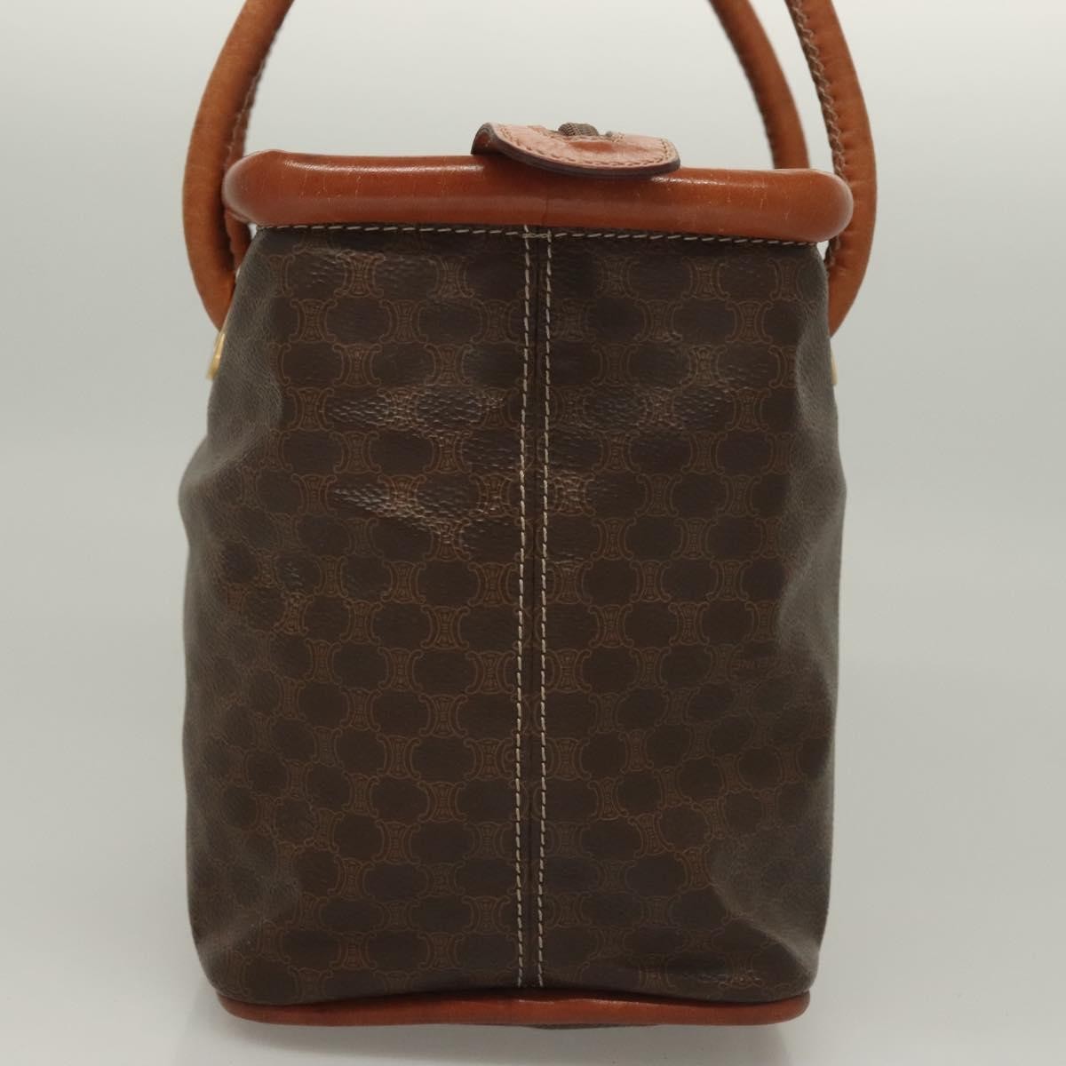 Celine Macadam Handbag Macadam With Leather Brown Canvas Handbag