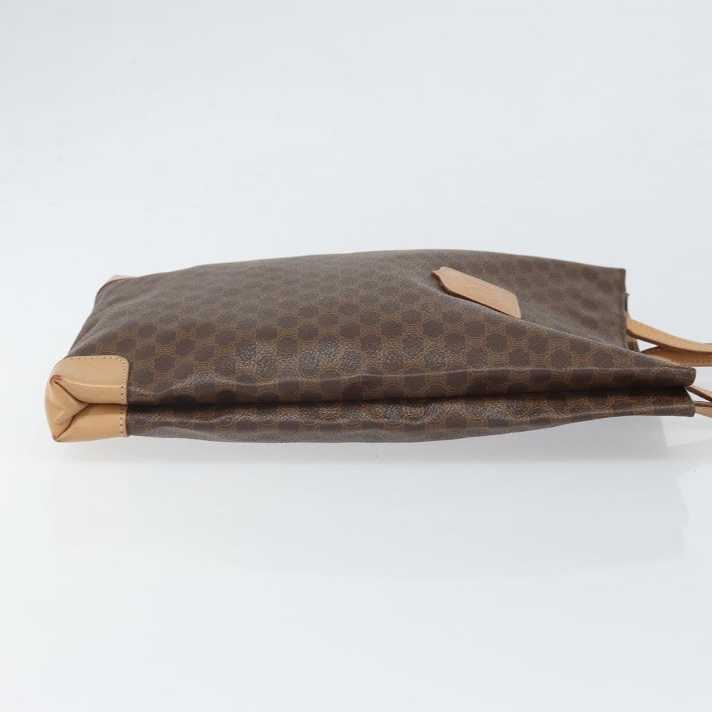 Celine Vintage Macadam Tote Bag Canvas And Leather Brown Canvas Tote Bag Bag