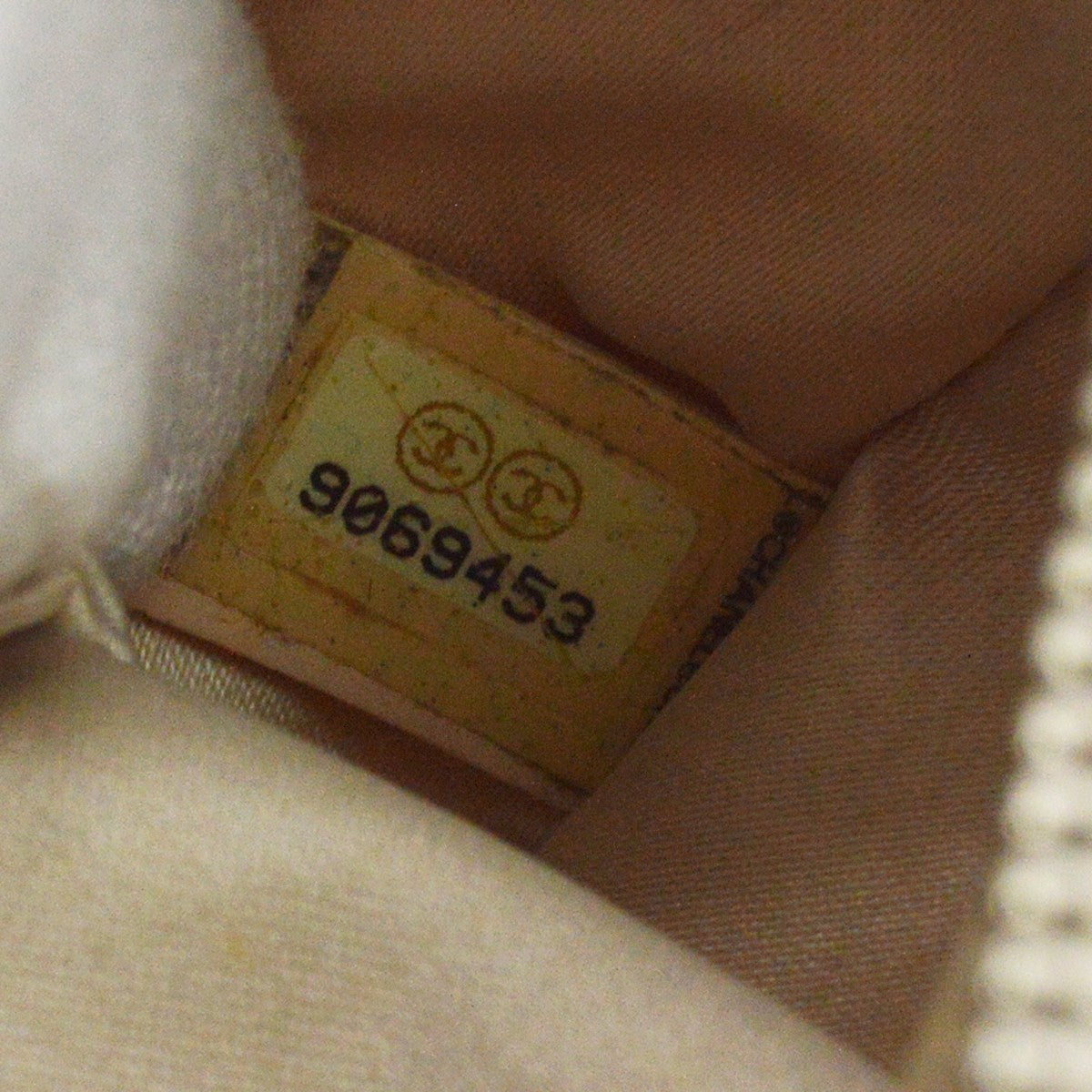 Chanel Travel Line Zip Pouch Nylon Beige Nylon Clutche & Pouche Bag