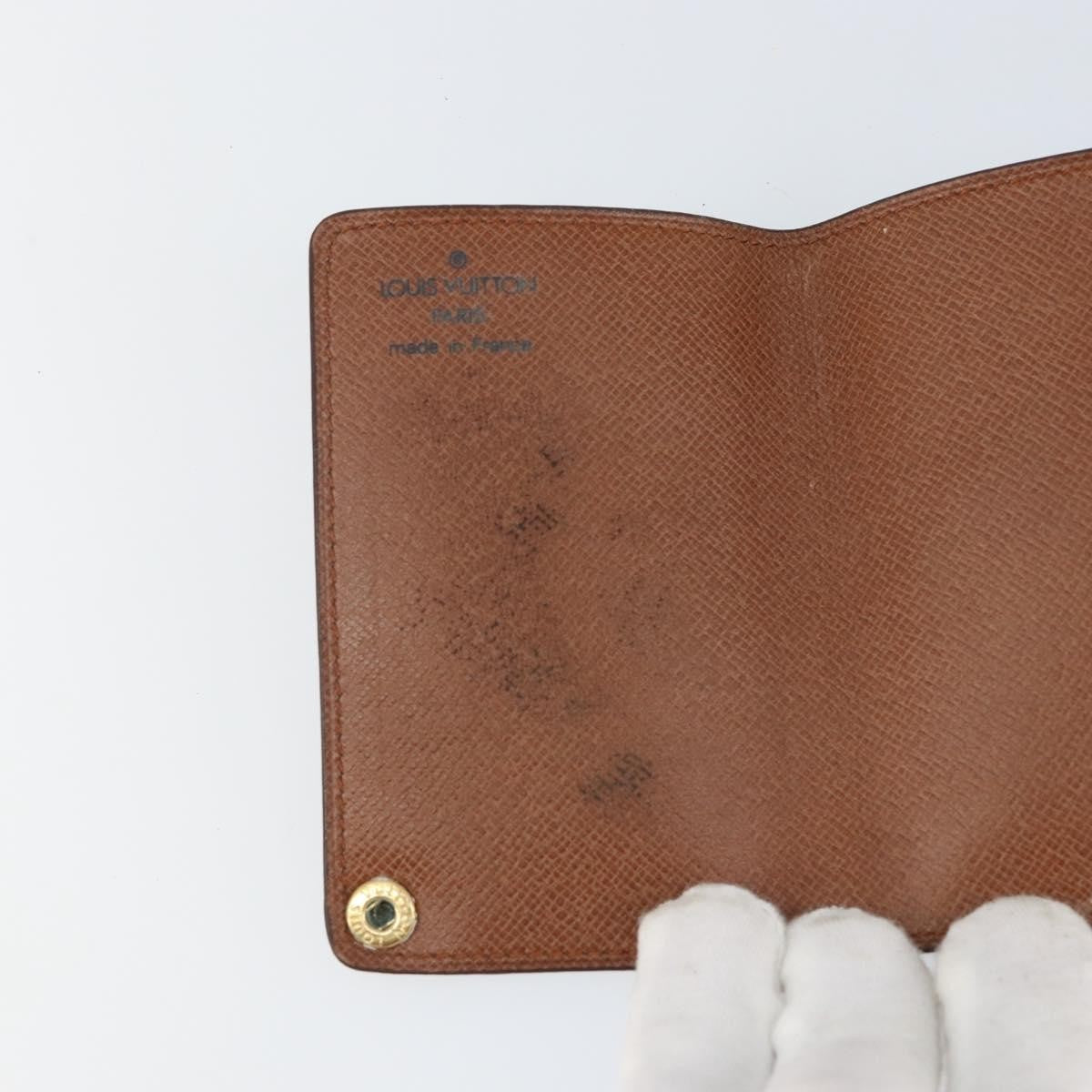Louis Vuitton Porte Cartes Pression Card Case Monogram Canvas Brown Canvas Card Holders Accessory