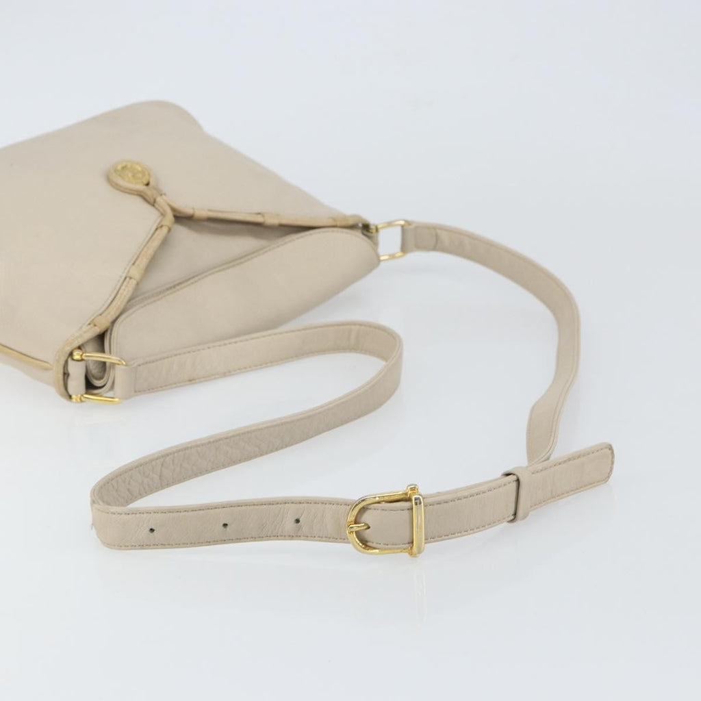 Celine Vintage Shoulder Bag Leather Beige Leather Shoulder Bag Bag