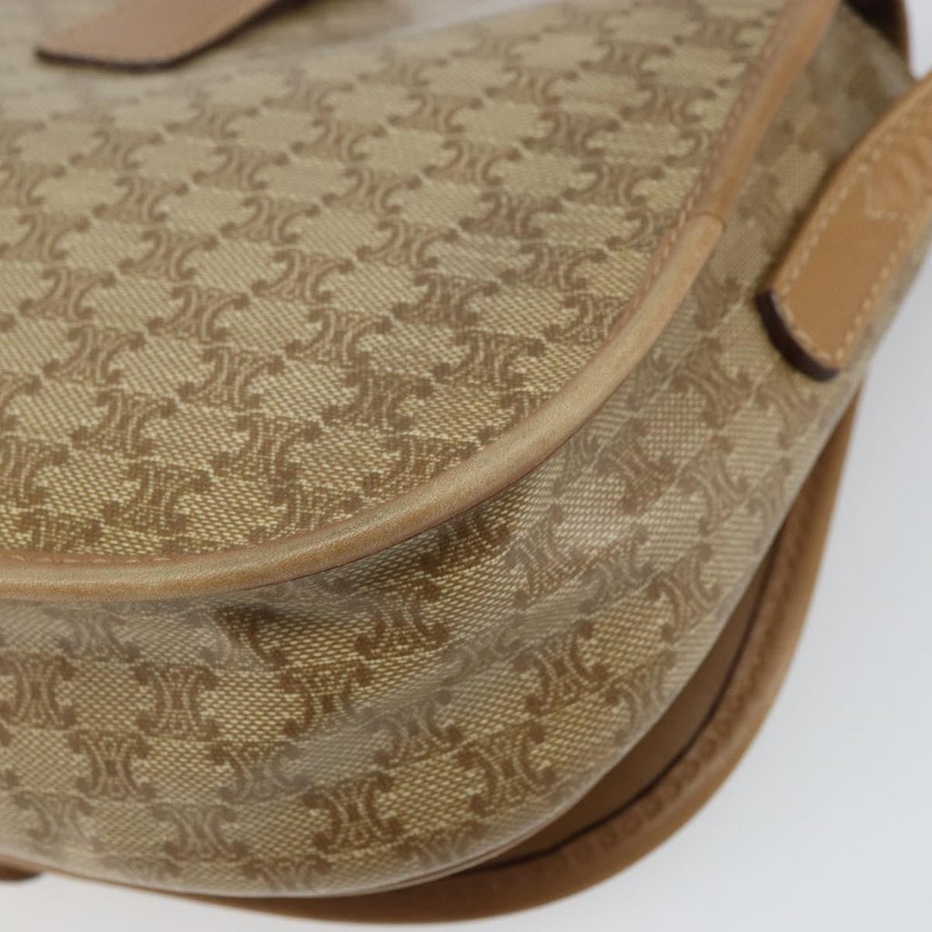 Celine Vintage Macadam Shoulder Bag Canvas Beige Canvas Shoulder Bag Bag