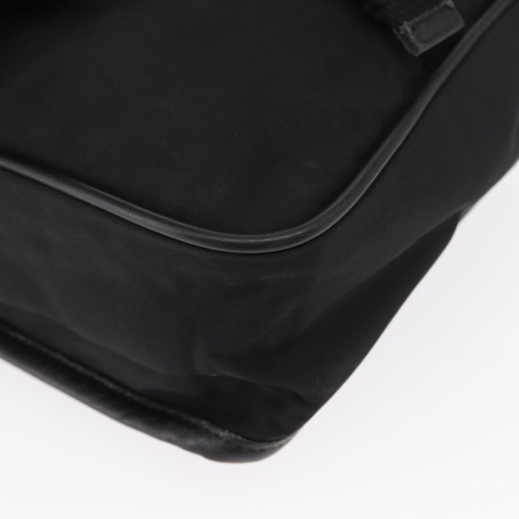Prada Logo Flap Messenger Bag Tessuto Black Nylon Shoulder Bag Bag