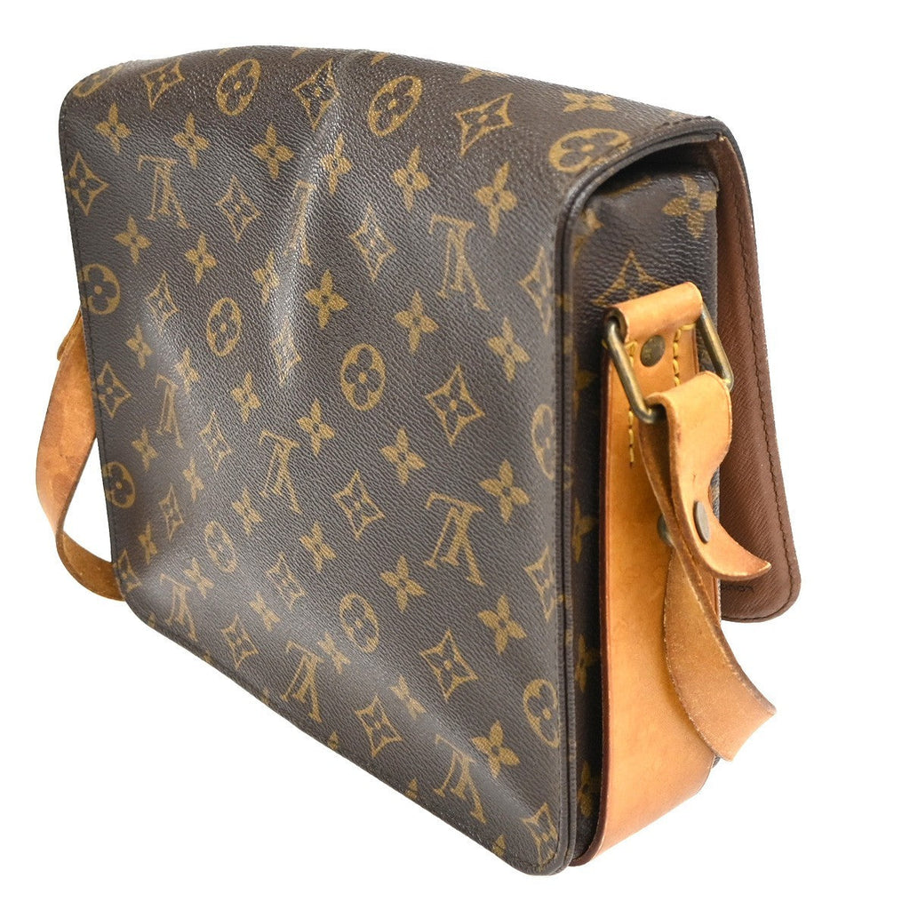 Louis Vuitton Cartouchiere Handbag Monogram Canvas Brown Canvas Shoulder Bag