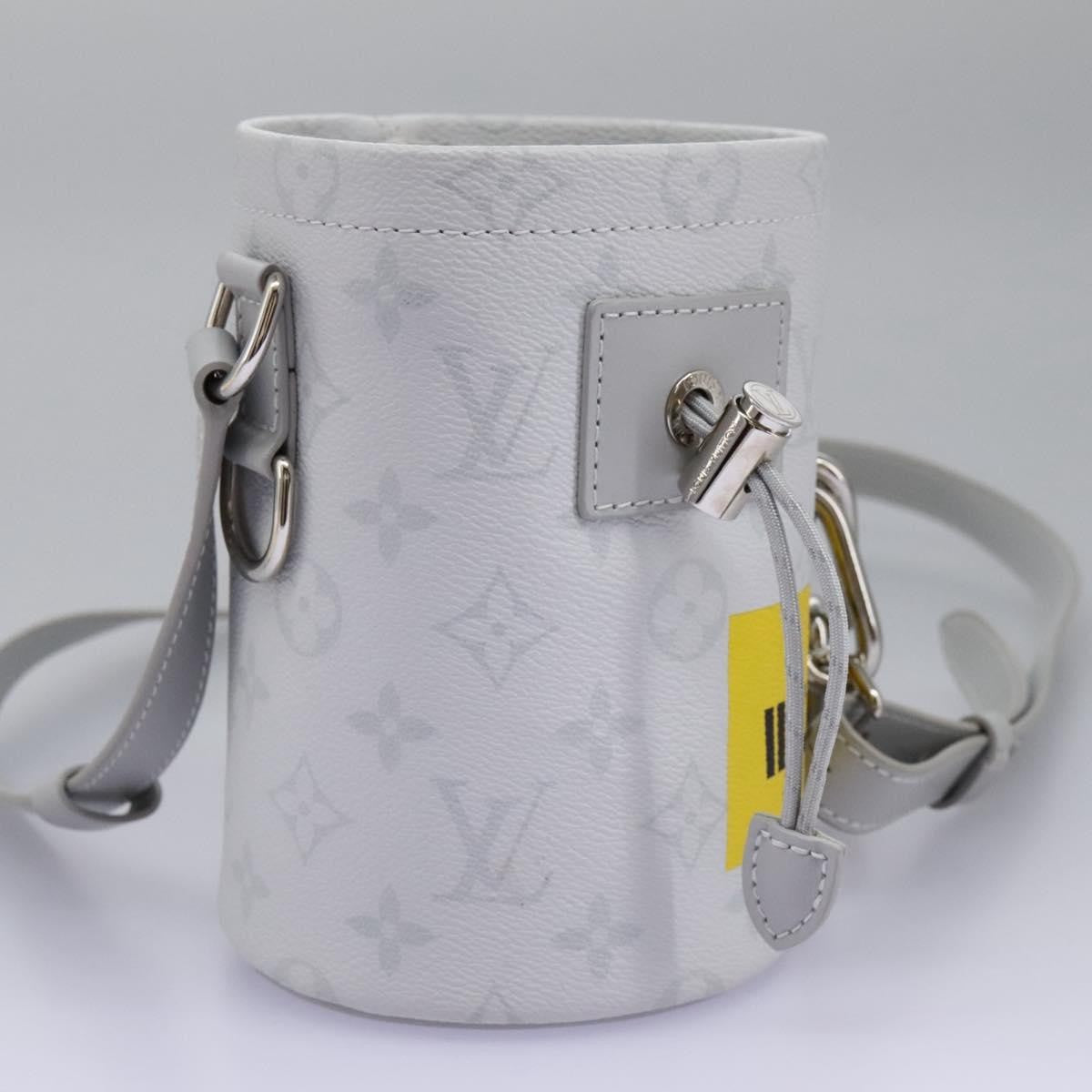Louis Vuitton Chalk Nano Bag Limited Edition Logo Story Monogram Canvas Gray Canvas Clutche & Pouche Bag