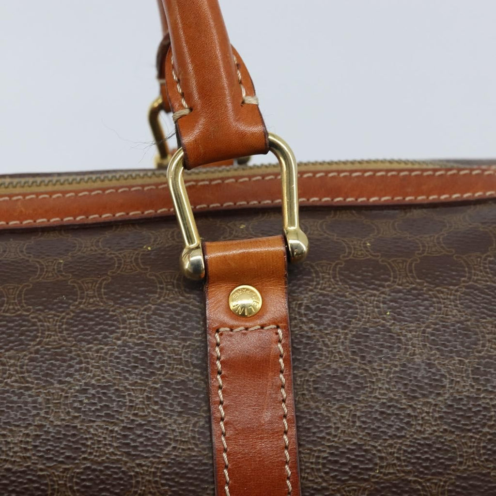 Celine Vintage Duffle Bag Canvas And Leather Brown Canvas Travel Bag Bag