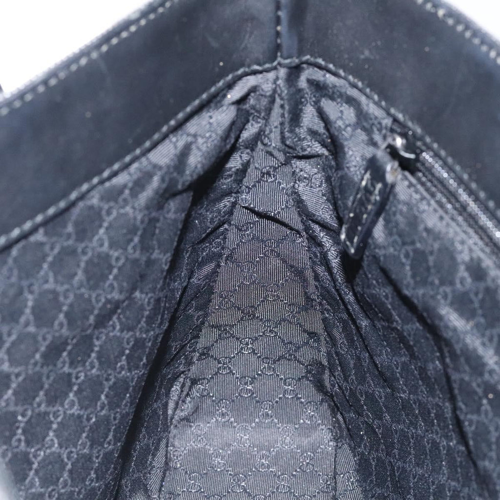 Gucci Vintage Tote Canvas Black Canvas Tote Bag Bag (Pre-Owned)