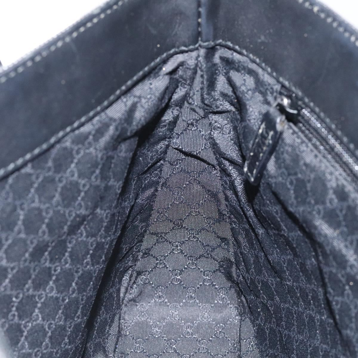 Gucci Vintage Tote Canvas Black Canvas Tote Bag Bag (Pre-Owned)