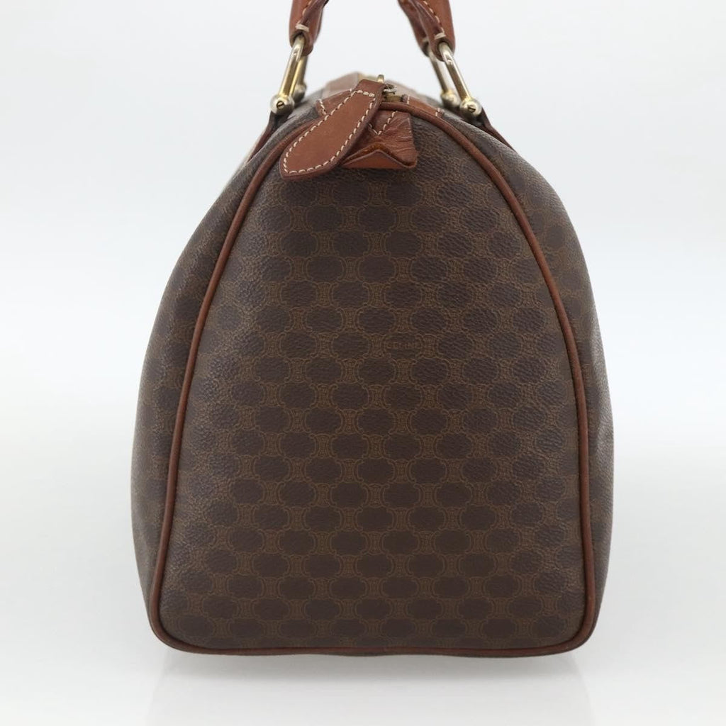 Celine Macadam Handbag Macadam With Leather Brown Canvas Handbag
