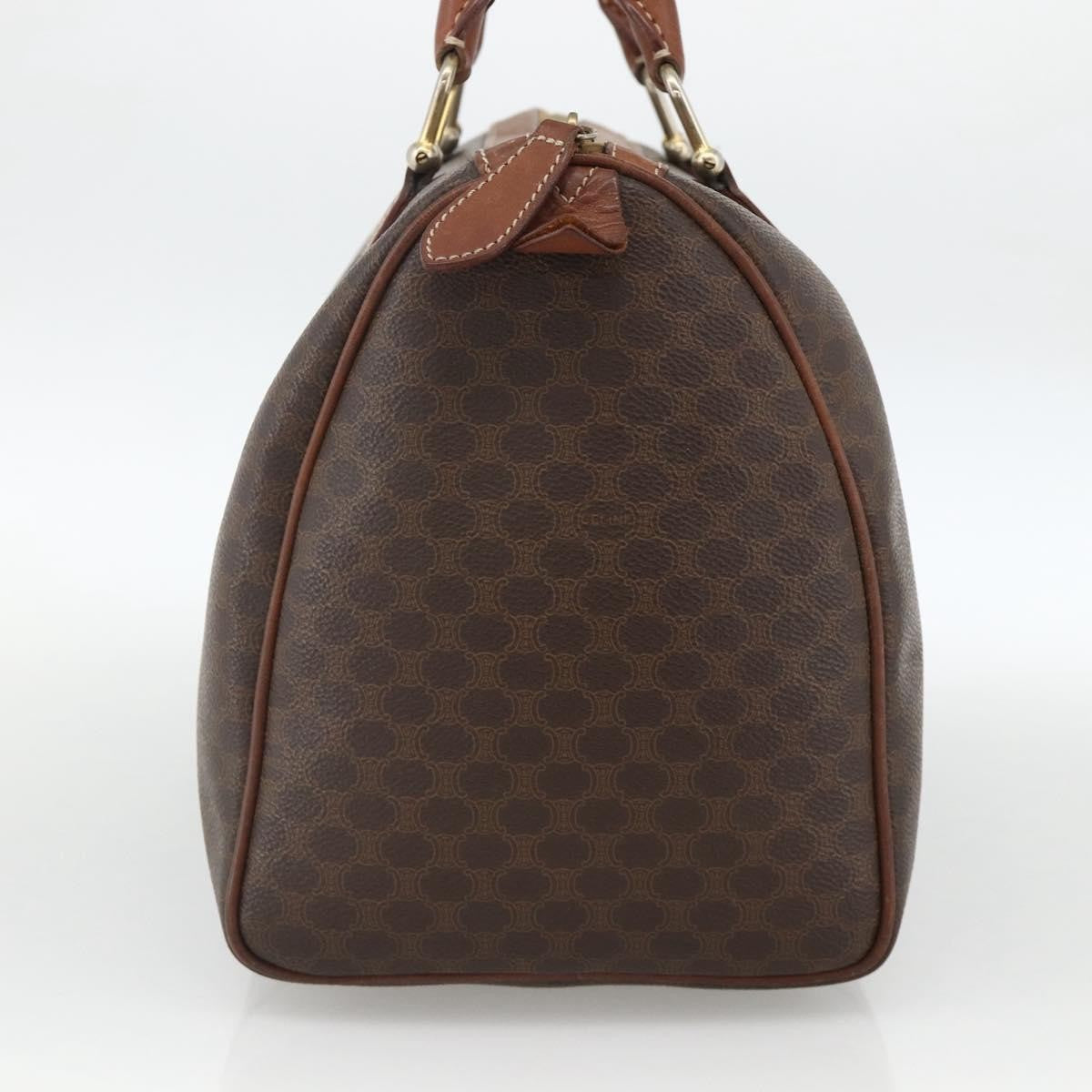 Celine Macadam Handbag Macadam With Leather Brown Canvas Handbag