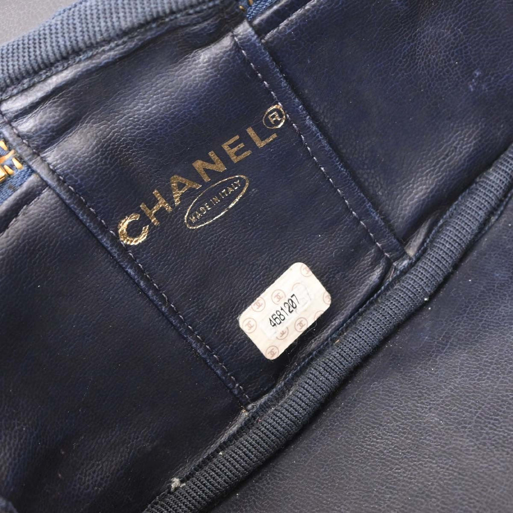 Chanel Vintage Cc Vanity Case Denim Blue Denim_Jeans Handbag