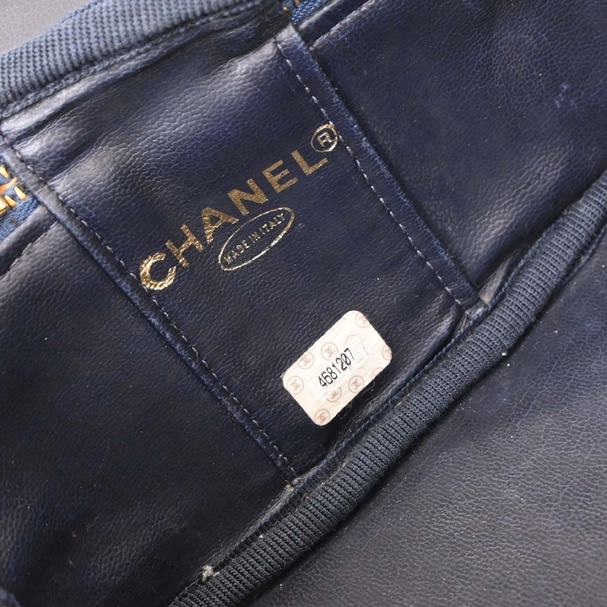 Chanel Vintage Cc Vanity Case Denim Blue Denim_Jeans Handbag