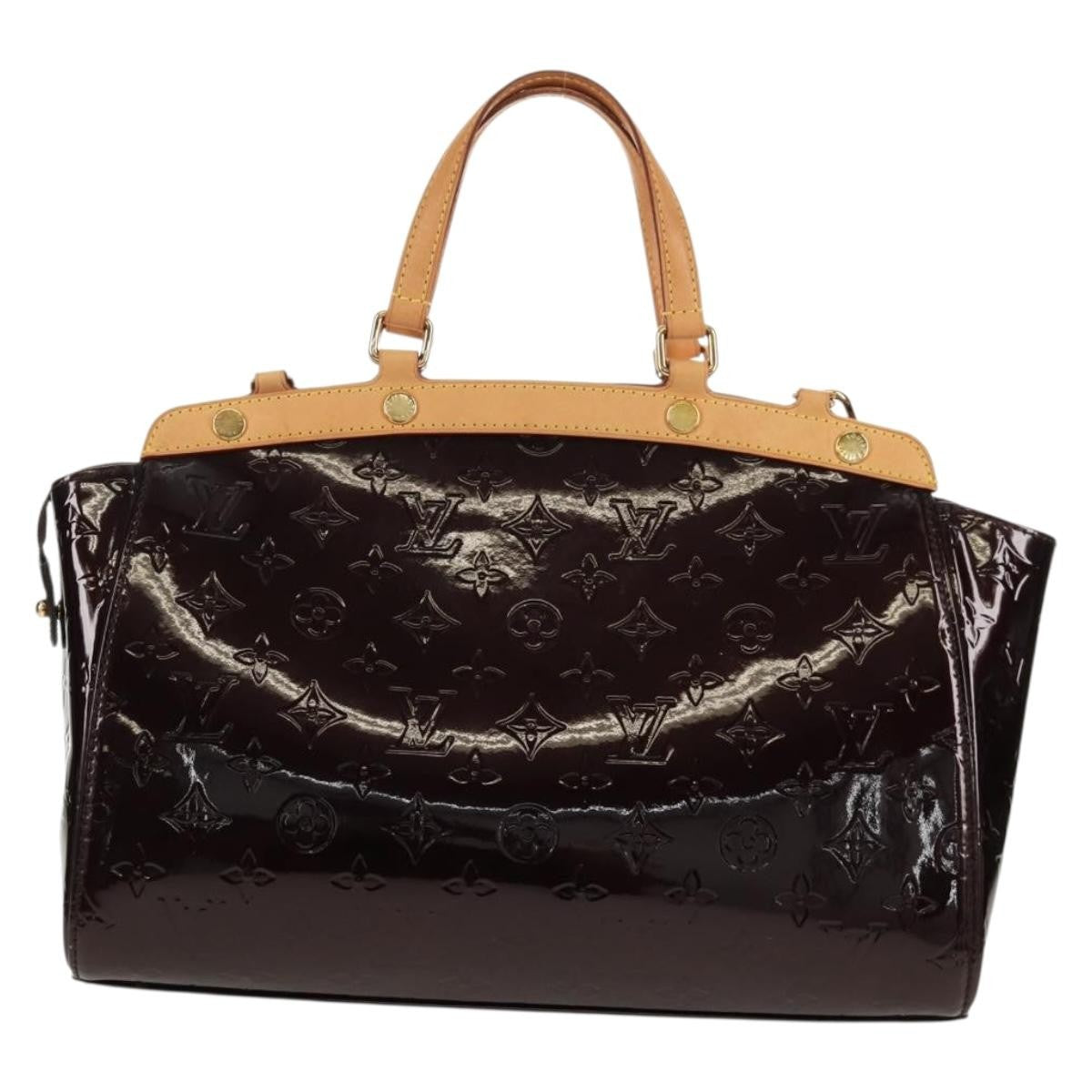 Louis Vuitton Brea Handbag Monogram Vernis Burgundy Patent_Leather Handbag