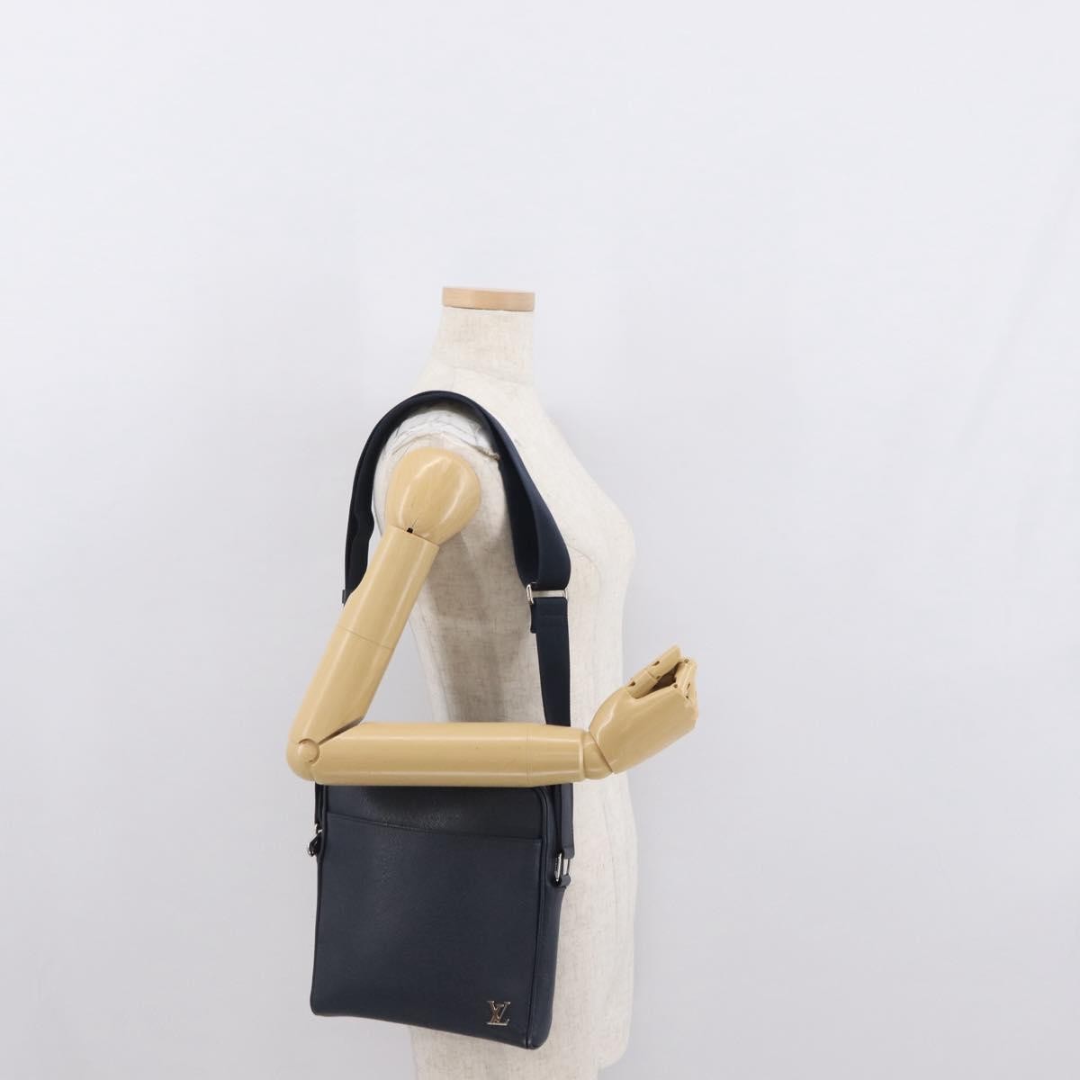 Louis Vuitton Alex Messenger Bag Taiga Leather Navy Leather Shoulder Bag