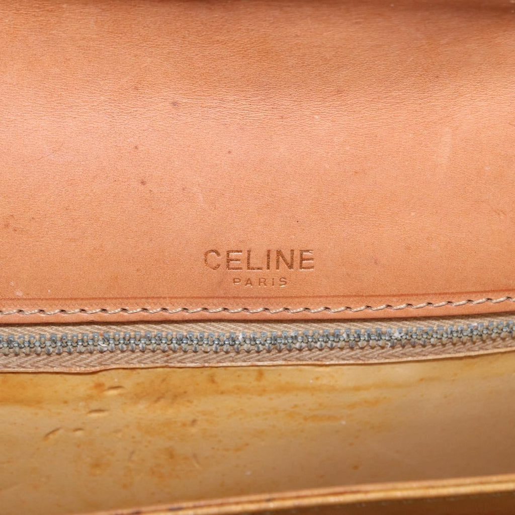Celine Vintage Horse Carriage Macadam Shoulder Bag Canvas Brown Pvc Shoulder Bag Bag