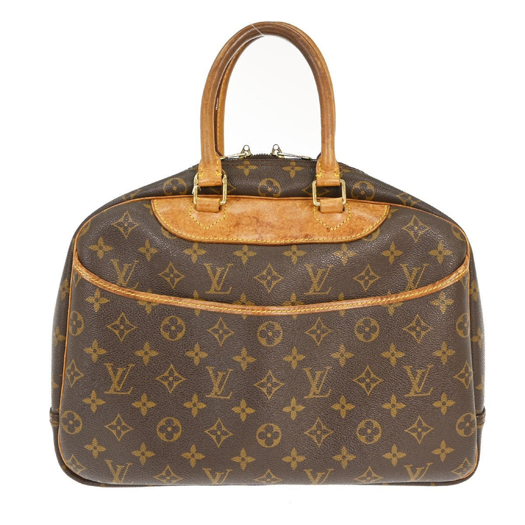 Louis Vuitton Deauville Handbag Monogram Canvas Brown Canvas Handbag