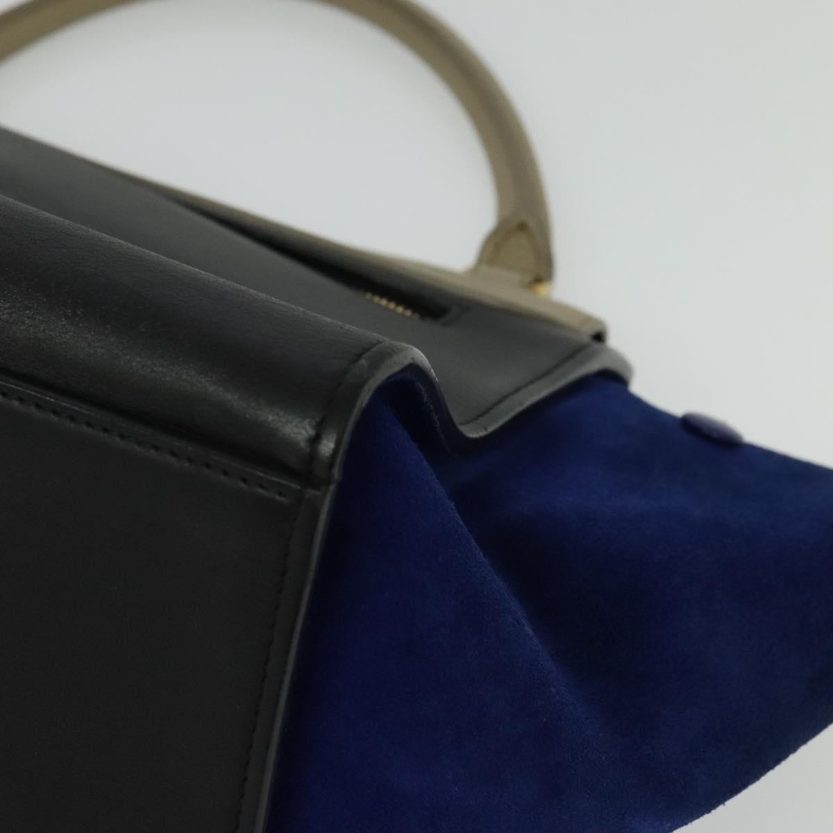 Celine Tricolor Trapeze Bag Leather Beige Leather Handbag
