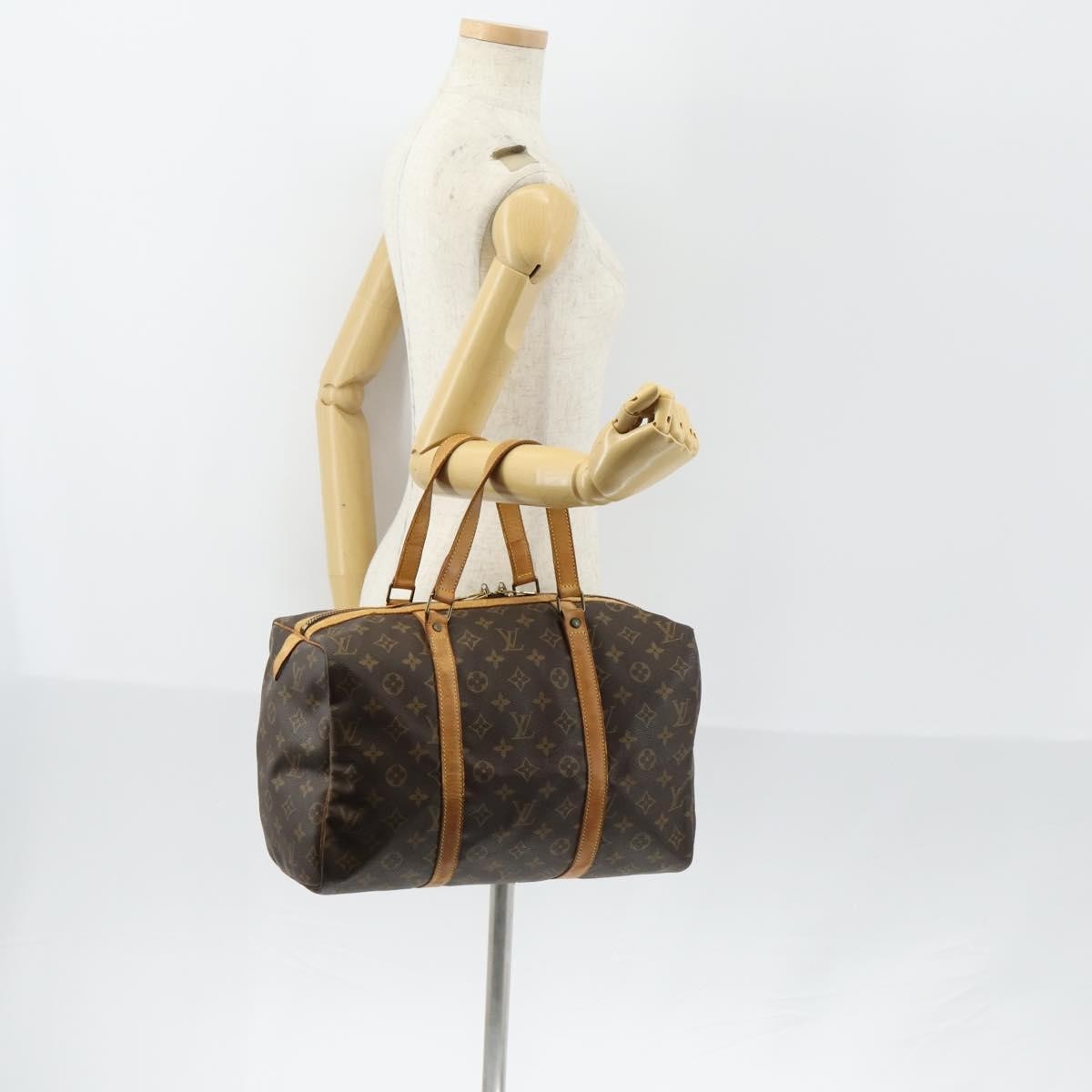 Louis Vuitton Sac Souple Handbag Monogram Canvas Brown Canvas Travel Bag