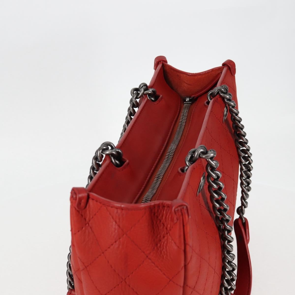 Chanel Shopping Tote Quilted Caviar Orange Leather Shoulder Bag Bag