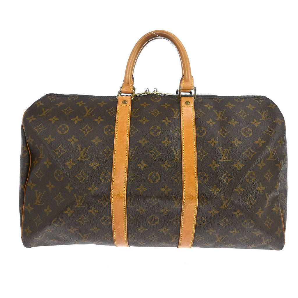 Louis Vuitton Keepall Bag Monogram Canvas Brown Canvas Travel Bag