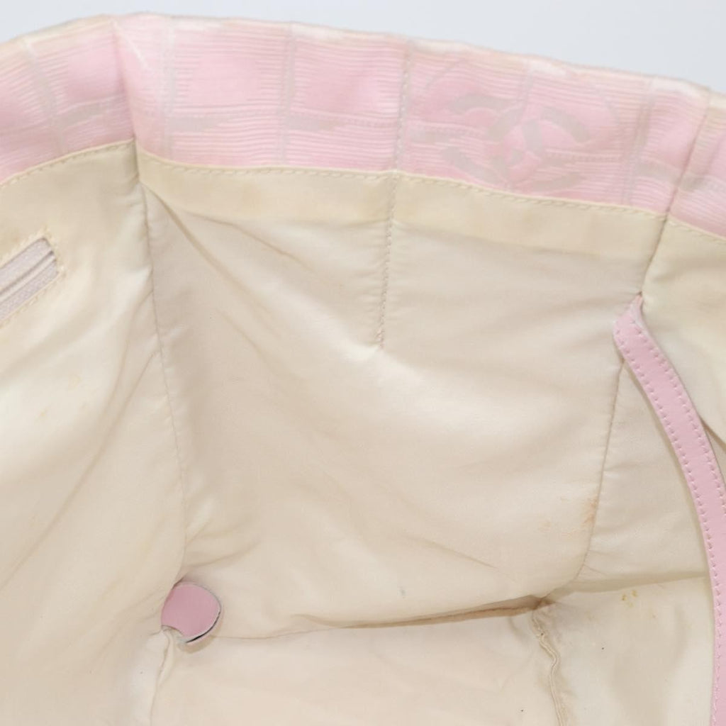 Chanel Travel Line Tote Nylon Pink Nylon Bag