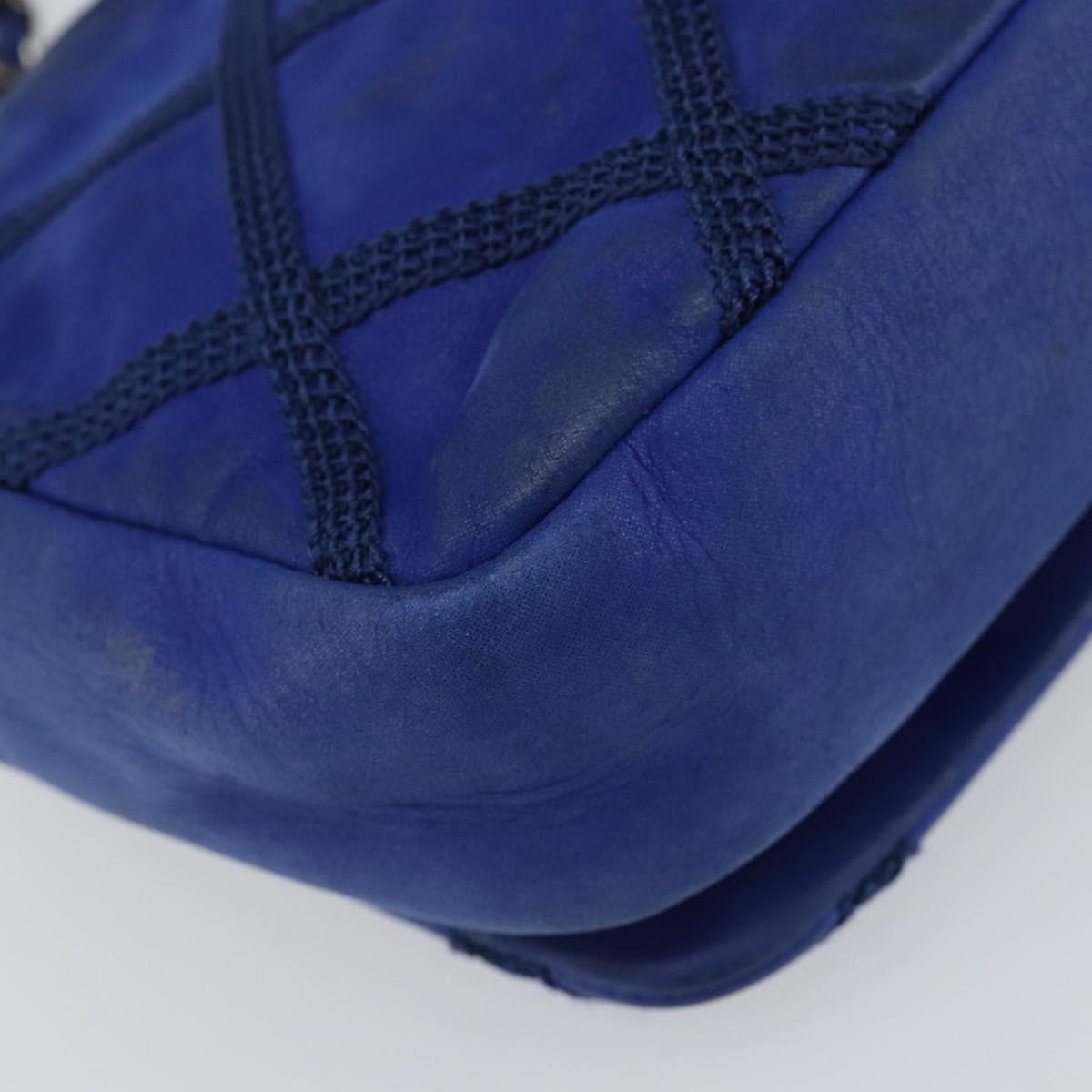 Chanel Diamond Stitch Chain Flap Bag Quilted Iridescent Calfskin Blue Leather Shoulder Bag Bag