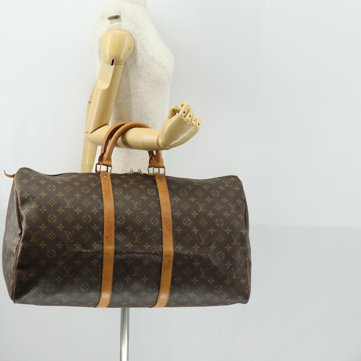 Louis Vuitton Keepall Bag Monogram Canvas Brown Canvas Travel Bag
