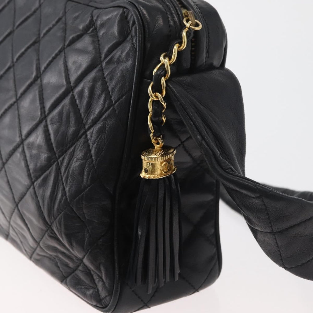 Chanel Vintage Diamond Cc Camera Shoulder Bag Quilted Caviar Black Leather Shoulder Bag Bag