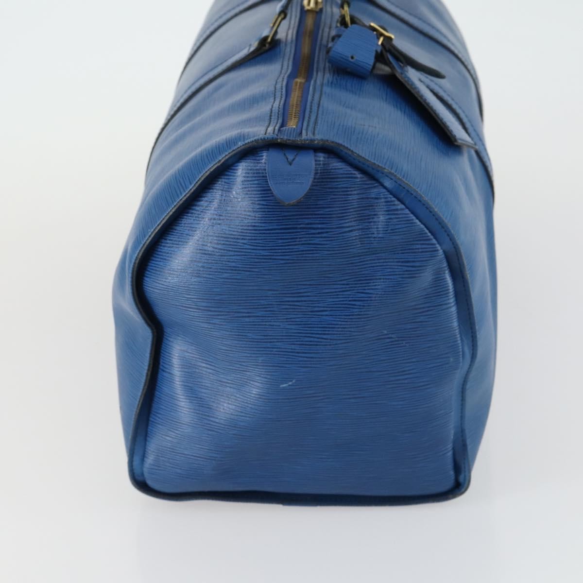 Louis Vuitton Keepall Bag Epi Leather Blue Leather Travel Bag