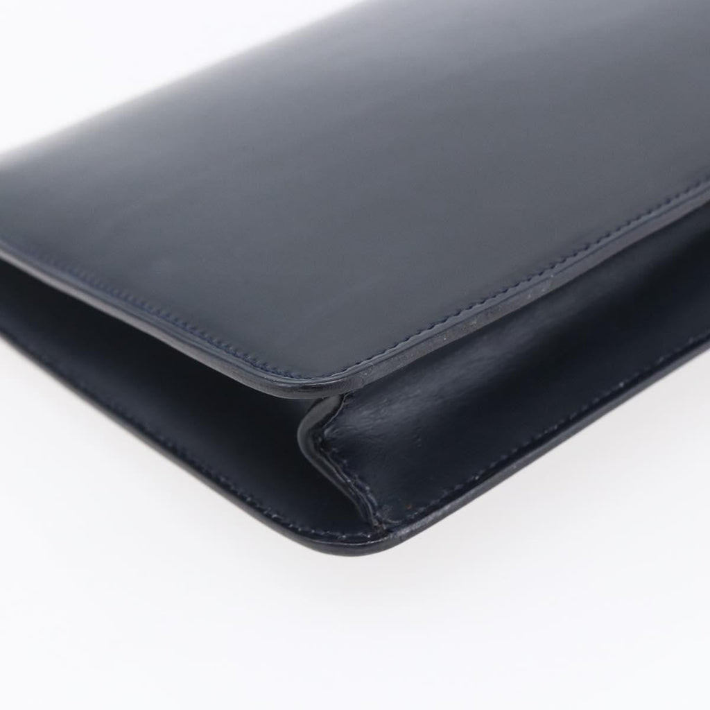 Celine Clutch Bag Leather Navy Leather Clutche & Pouche Bag