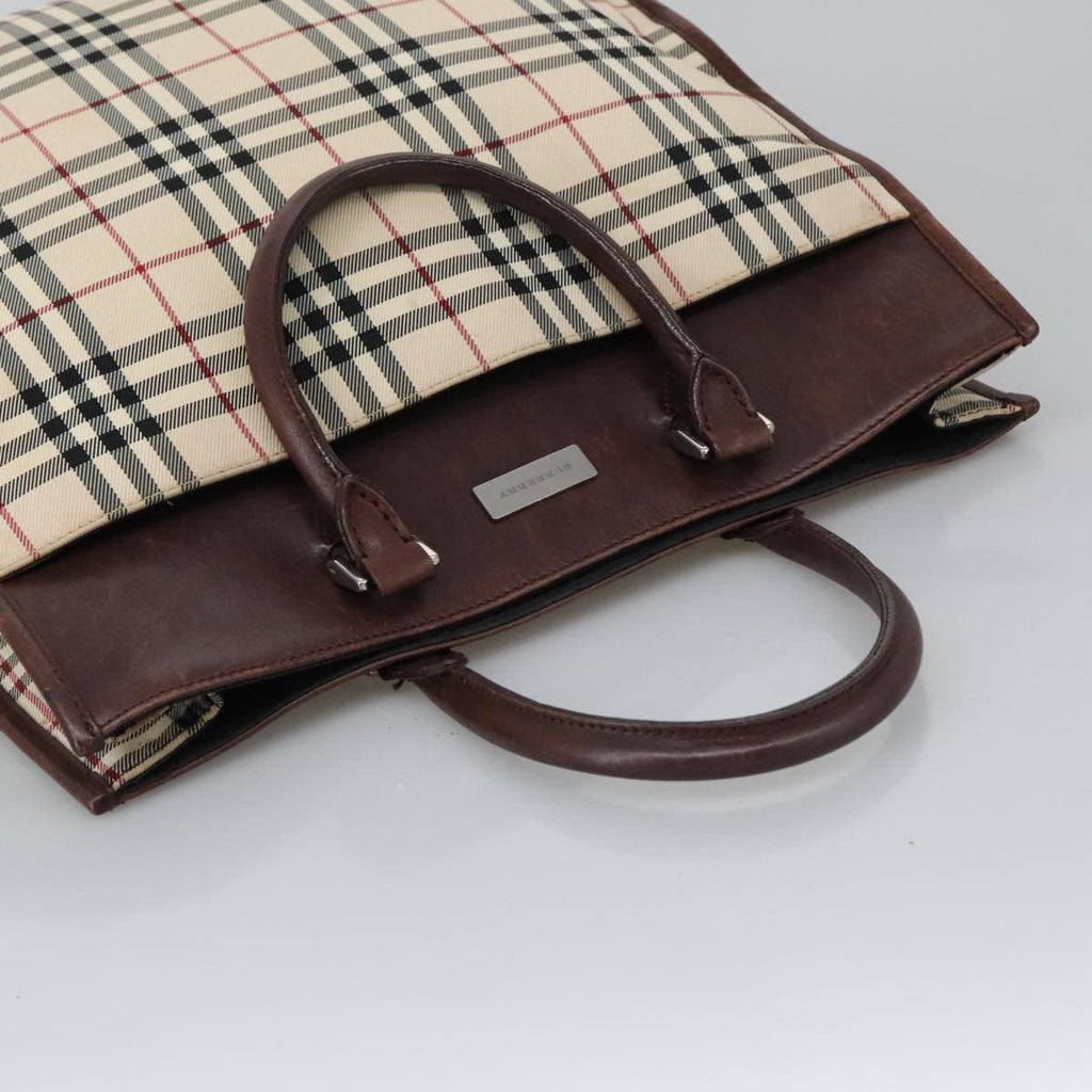 Burberry Nova Check Tote Canvas And Leather Beige Canvas Tote Bag