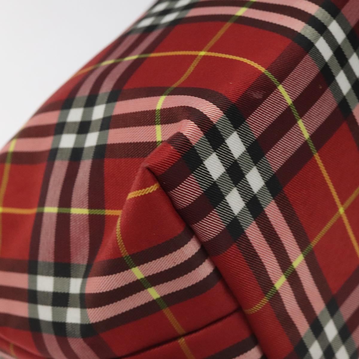 Burberry Nova Check Handbag Leather And Nylon Red Nylon Handbag