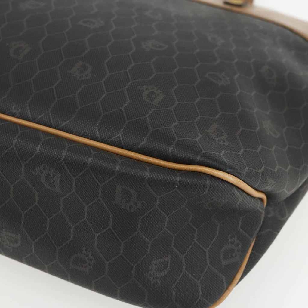 Christian Dior Vintage Honeycomb Tote Bag Canvas Black Canvas Tote Bag Bag (Pre-Owned)