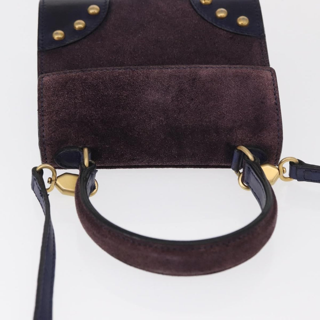 Celine Handbag Suede Purple Suede Handbag