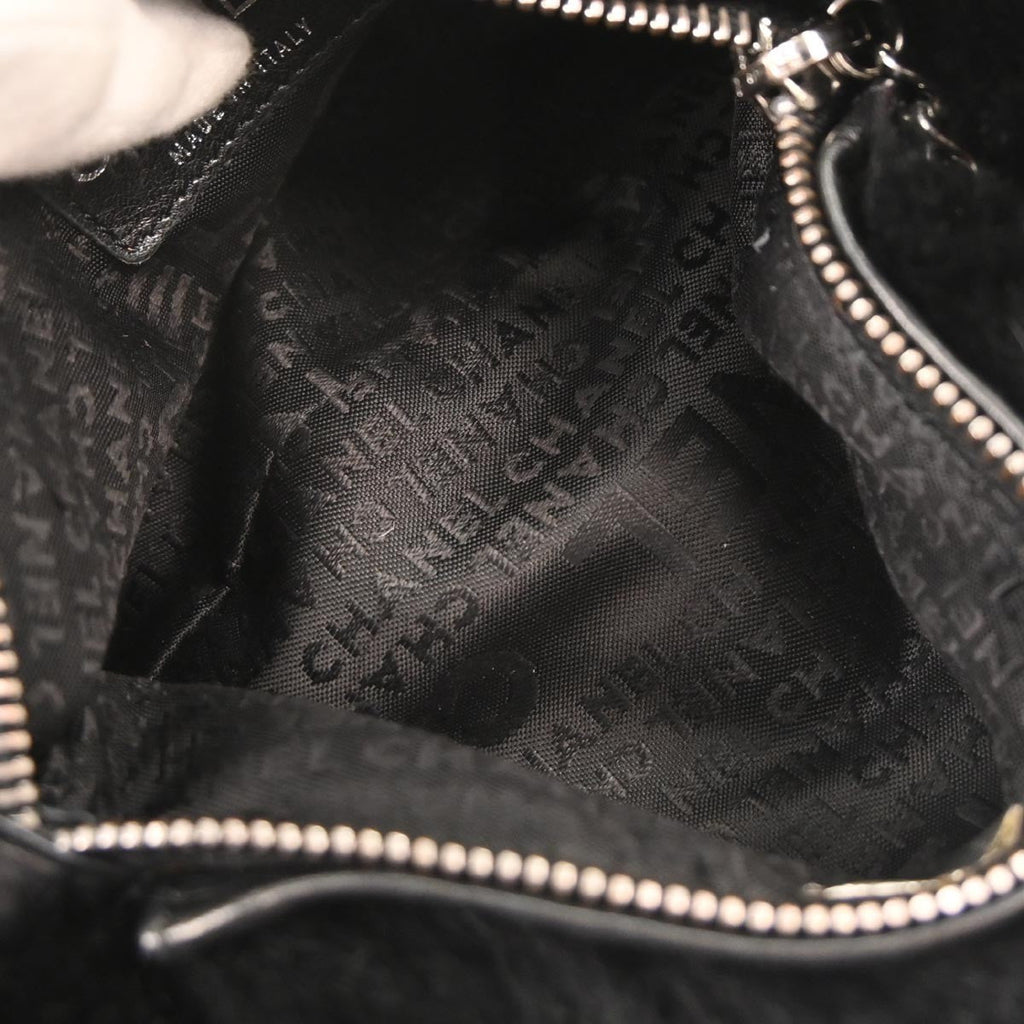 Chanel Chain Hobo Lapin Fur Black Fur Handbag