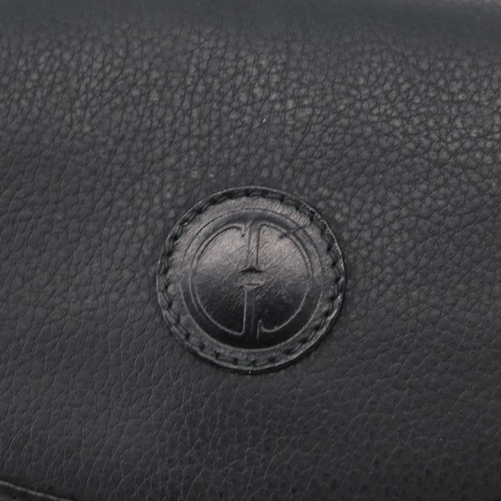 Gucci Vintage Shoulder Bag Leather Black Leather Shoulder Bag Bag (Pre-Owned)