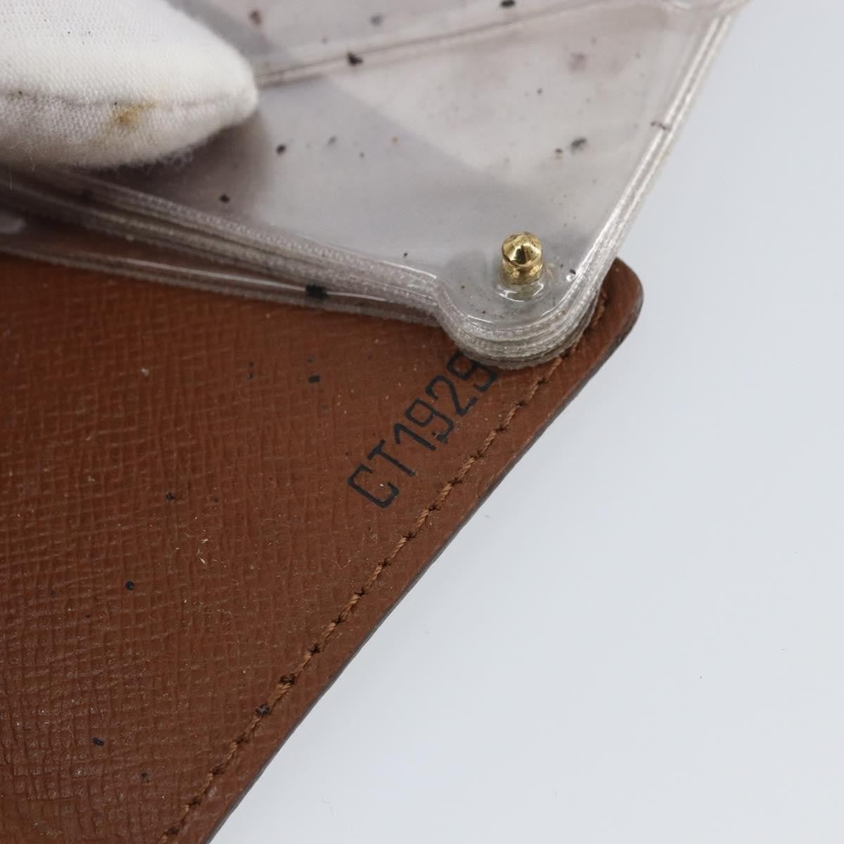 Louis Vuitton Porte Cartes Pression Card Case Monogram Canvas Brown Canvas Card Holders Accessory