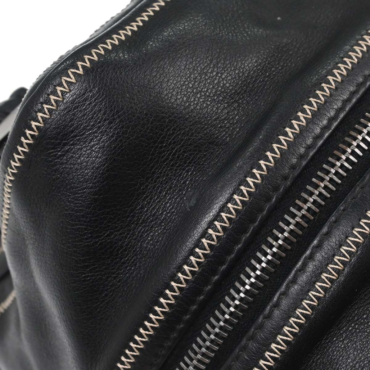 Chanel Cc Bowler Leather Black Leather Handbag