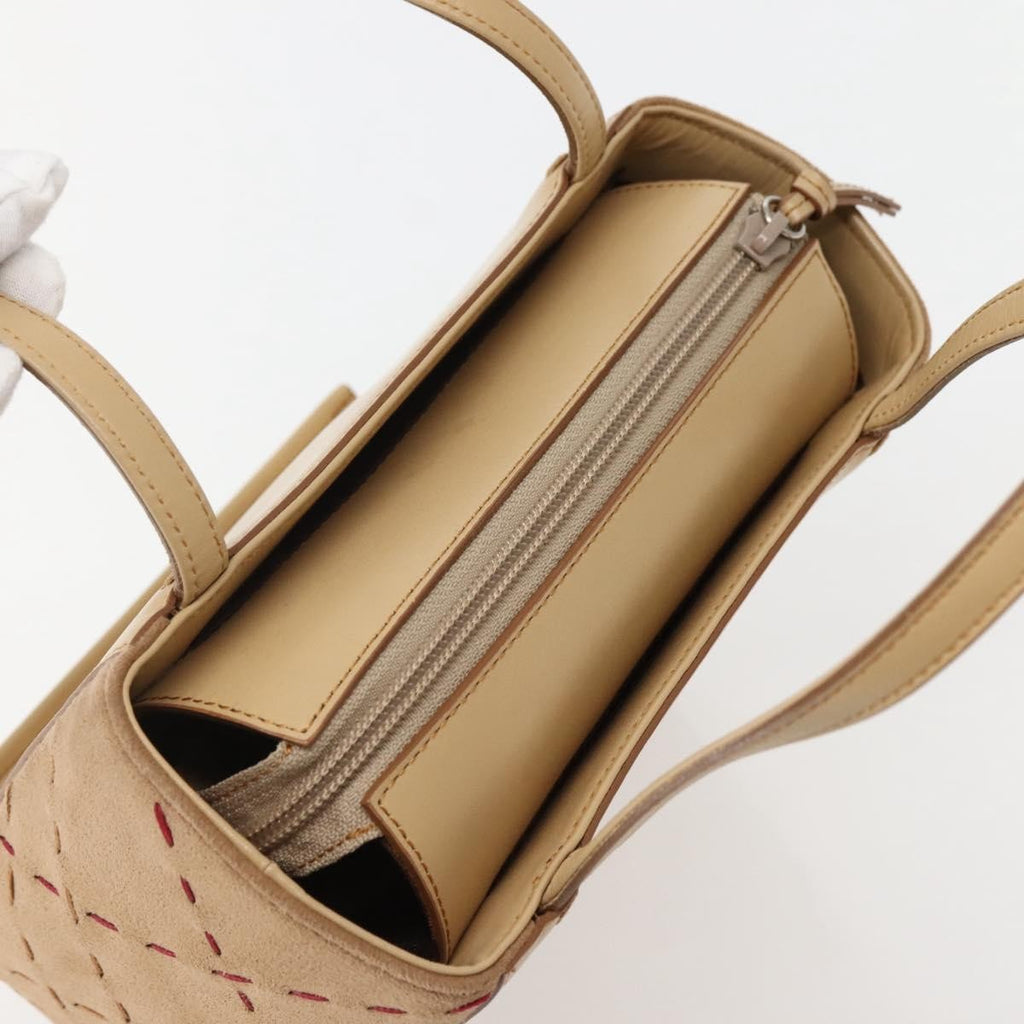 Burberry Vintage Handbag Leather Beige Leather Handbag