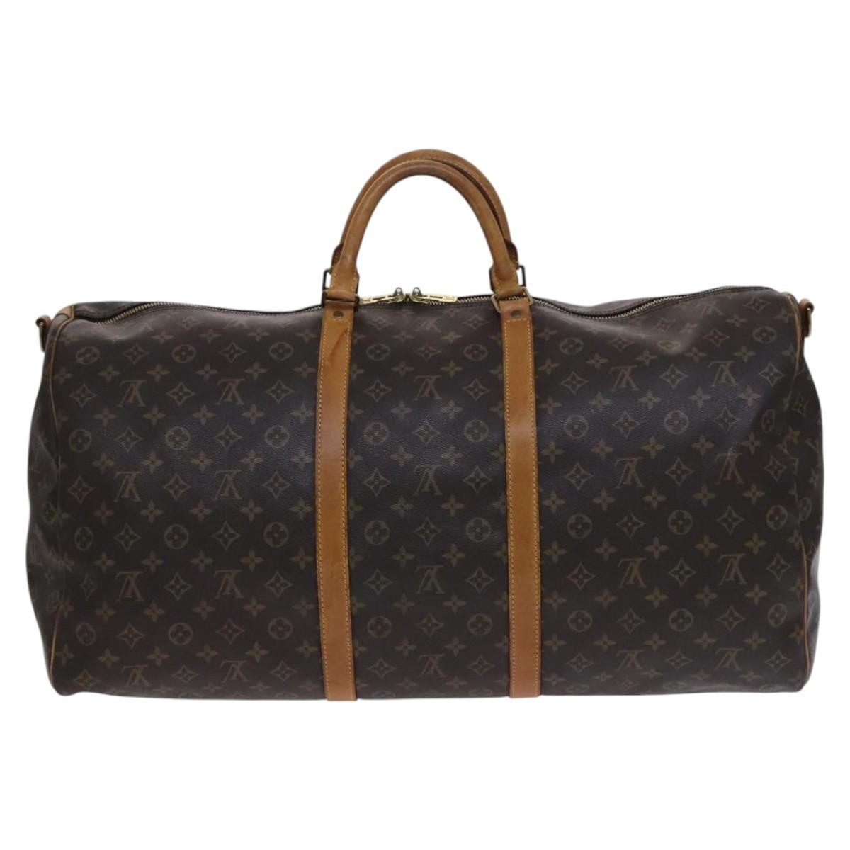 Louis Vuitton Keepall Bandouliere Bag Monogram Canvas Brown Canvas Travel Bag