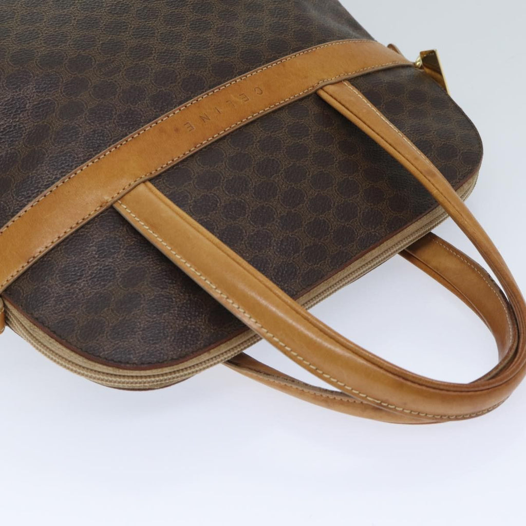 Celine Vintage Macadam Handbag Canvas And Leather Brown Canvas Handbag