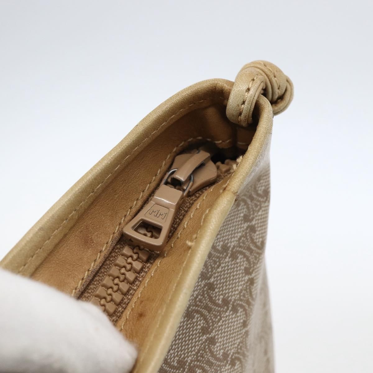 Celine Vintage Macadam Shoulder Bag Canvas Beige Canvas Shoulder Bag Bag