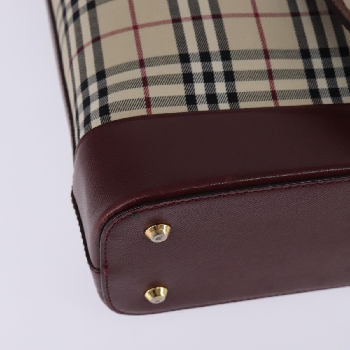 Burberry Nova Check Tote Canvas Check Pattern Beige Canvas Bag