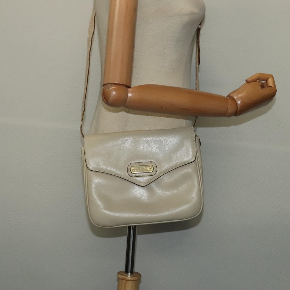 Celine Shoulder Bag Leather Beige Leather Shoulder Bag Bag