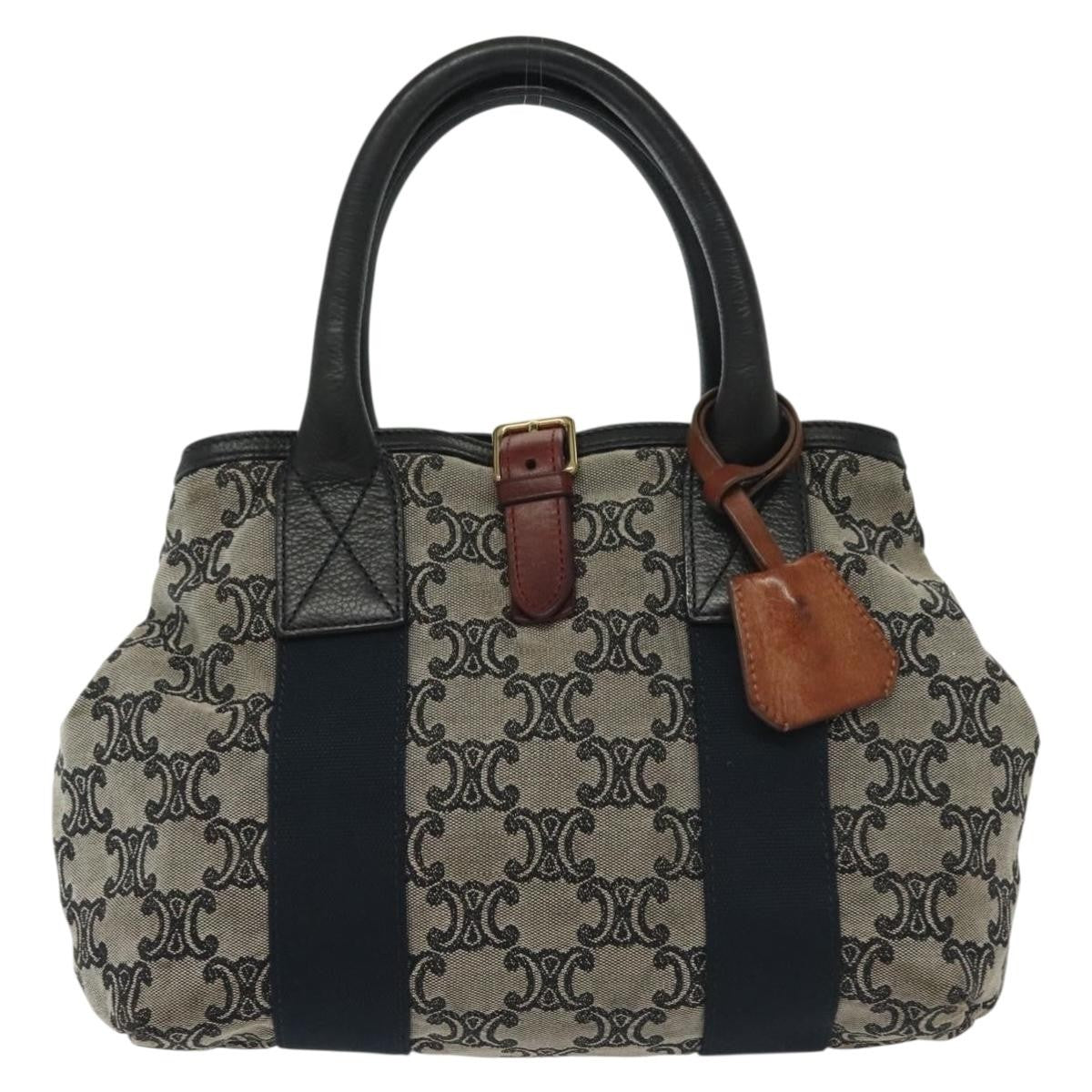 Celine Vintage Macadam Handbag Macadam Navy Canvas Bag